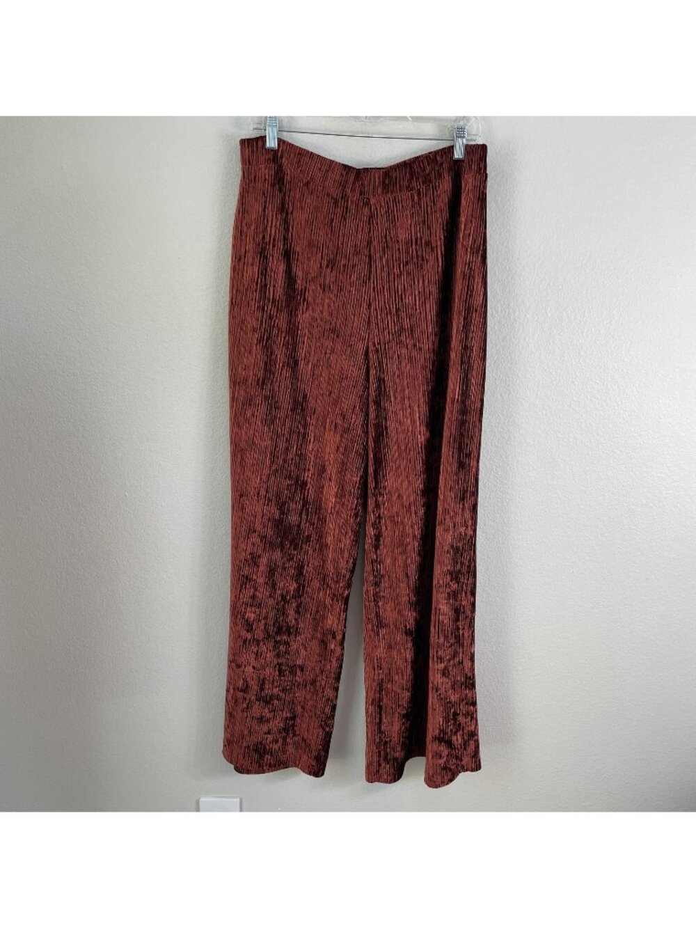 Banana Republic Pants Womens Large Wide Leg Crinkle Velvet‎ Pant Pull On